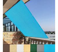 Voile d'ombrage bleu de 1,6 x 10 m, à angle droit avec attaches de câble pour pelouse, terrasse et clôture, parfait pour l'ombre et la protection de l'arrière-cour