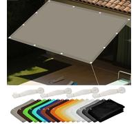 Voile d'ombrage Camouflage 0.7 x 3.6 m Anti UV Contre Le Vent Coupe-Vent Voiles avec 4 Morceaux de Corde pour Patio Jardin, Terrasse, Extérieur, Balcon, Kaki