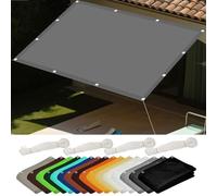 Voile d'ombrage Camouflage 0.9 x 4 m Anti UV Contre Le Vent Coupe-Vent Voiles avec 4 Morceaux de Corde pour Patio Jardin, Terrasse, Extérieur, Balcon, Gris Clair