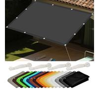 Voile d'ombrage Camouflage 1.7 x 1.8 m Anti UV Contre Le Vent Coupe-Vent Voiles avec 4 Morceaux de Corde pour Patio Jardin, Terrasse, Extérieur, Balcon, Gris Foncé