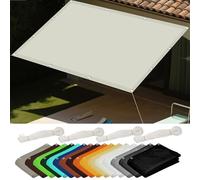 Voile d'ombrage Camouflage 1.7 x 3.6 m Anti UV Contre Le Vent Coupe-Vent Voiles avec 4 Morceaux de Corde pour Patio Jardin, Terrasse, Extérieur, Balcon, Beige