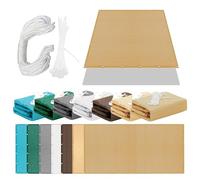 Voile d'ombrage Camouflage 135 x 350 cm Protection Solaire avec Cordons Auvent Respirante UV Protection avec 4 Morceaux de Corde pour Jardin, Terrasse, Camping, Balcon, Jaune Sable