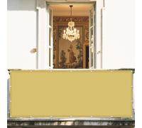 Voile d'ombrage Camouflage 150 x 305 cm Protection Solaire Résistant à La Pluie Anti UV Tissu Oxford Cordes de Fixation Incluses pour Balcon, Camping, Terrasse, Jardin, Jaune Sable