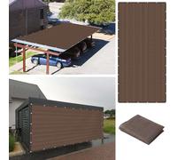 Voile d'ombrage Camouflage 160 x 330 cm Respirante Protection Rayons UV Bache Ombrages Cordes de Fixation Incluses pour Patio Extérieur Jardin Terrasse Balcon, Brun
