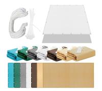 Voile d'ombrage Camouflage 190 x 430 cm Protection Solaire avec Cordons Auvent Respirante UV Protection avec 4 Morceaux de Corde pour Jardin, Terrasse, Camping, Balcon, Blanc