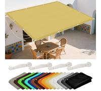 Voile d'ombrage Camouflage 2.6 x 4.5 m Imperméable, Protection Contre UV Toile Parasol de Potager avec Oeillets et Cordons pour Potager Serre Terrasse Patio Jardin, Couleur Crème