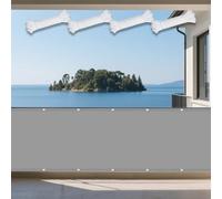 Voile d'ombrage Camouflage 200 x 440 cm Tissu Anti Rayons UV Imperméable Toiles D'Ombrages UV Protection avec Oeillets et Cordons pour Potager Serre Terrasse Patio Jardin, Gris Clair
