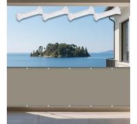 Voile d'ombrage Camouflage 215 x 500 cm Tissu Anti Rayons UV Imperméable Toiles D'Ombrages UV Protection avec Oeillets et Cordons pour Potager Serre Terrasse Patio Jardin, Taupe