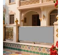 Voile d'ombrage Camouflage 280 x 370 cm Protection des Rayons UV Auvent de Terrasse Anti-Ultraviolets avec Oeillets pour Terrasse Patio Jardin Balcon Extérieur, Gris Clair