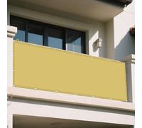 Voile d'ombrage Camouflage 282 x 345 cm Contre Le Vent Polyester avec Protection UV PES Toile Ombrage Auvent avec Cordons pour Patio Pergola Jardin Exterieur, Jaune Sable