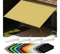 Voile d'ombrage Camouflage 3 x 3.8 m Anti UV Contre Le Vent Coupe-Vent Voiles avec 4 Morceaux de Corde pour Patio Jardin, Terrasse, Extérieur, Balcon, Couleur Crème