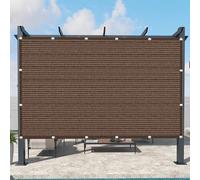 Voile d'ombrage Camouflage 442 x 467 cm Aux Intempéries avec Cordes de Fixation Toile d'ombrage pour Serre avec Cordons pour Patio Jardin, Terrasse, Extérieur, Balcon, Brun