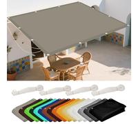 Voile d'ombrage Camouflage 6.5 x 10 m Imperméable, Protection Contre UV Toile Parasol de Potager avec Oeillets et Cordons pour Potager Serre Terrasse Patio Jardin, Kaki