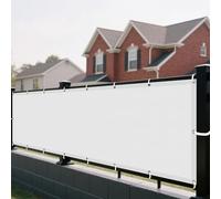 Voile d'ombrage Camouflage 72 x 255 cm Coupe-Vent, Résistant à La Pluie PES Toile Ombrage Pergola Auvent avec Oeillets pour Patio Jardin, Terrasse, Extérieur, Balcon, Blanc