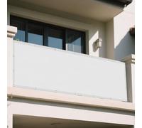 Voile d'ombrage Camouflage 72 x 275 cm Contre Le Vent Polyester avec Protection UV PES Toile Ombrage Auvent avec Cordons pour Patio Pergola Jardin Exterieur, Blanc