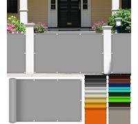 Voile d'ombrage Carré 0.6 x 3.2 m Imperméable Bâche d'ombrage Coupe-Vent Voiles Extérieur, Jardin, Terrasse, Balcon Protection Solaire avec Oeillets et Cordons, Gris Clair