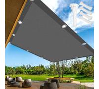 Voile d'Ombrage Carré 0.6x1.5m Polyester Anti-déchirure, Imperméable Toile Ombrage 200 g/m² 95% UV Protection, Terrasse, Jardin,Balcon, Rectangulaire, Cordes de 2 m,Gris foncé