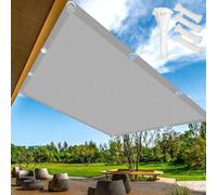 Voile d'Ombrage Carré 0.6x4.5m Polyester Anti-déchirure, Imperméable Toile Ombrage 200 g/m² 95% UV Protection, Terrasse, Jardin,Balcon, Rectangulaire, Cordes de 2 m,Gris Clair