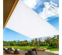 Voile d'Ombrage Carré 0.6x5.5m Polyester Anti-déchirure, Imperméable Toile Ombrage 200 g/m² 95% UV Protection, Terrasse, Jardin,Balcon, Rectangulaire, Cordes de 2 m,Jaune