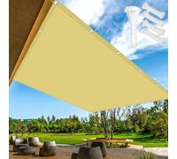 Voile d'Ombrage Carré 1.7x14m Polyester Anti-déchirure, Imperméable Toile Ombrage 200 g/m² 95% UV Protection, Terrasse, Jardin,Balcon, Rectangulaire, Cordes de 2 m,Jaune