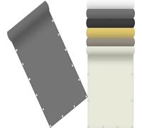 Voile d'ombrage Carré 120 x 325 cm Polyester Taille Personnalisée Toile d'ombrage Protection Solaire avec Cordes Fixes pour Jardin, Gris Clair