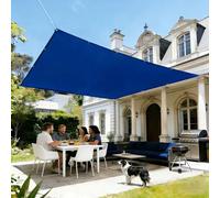 Voile d'ombrage Carré 180 x 300 cm Intempéries, Protection Solaire, Rectangulaire Auvent D'Ombre avec Corde, Protection Solaire pour Pergola, Balcon, Camping, Bleu Foncé