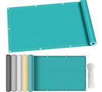 Voile d'ombrage Carré 470 x 540 cm Imperméable, Protection UV, Rectangulaire Toile Ombrage Exterieur avec Corde, Protection Solaire pour Jardin Terrasse Patio, Sable, Bleu Ciel