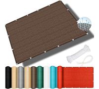 Voile d'ombrage carré avec protection UV à 98 % - 40 x 850 cm - Respirant et isolant - Pour balcon et jardin - Cordes de fixation incluses - Marron