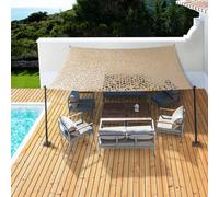 IDMarket – Voile d'ombrage carré Design Ombrière Camouflage 4x4 m Sable
