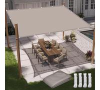 Voile d'ombrage carré en polyester imperméable avec corde, 1,5 x 2,8 m, résistant aux UV, pour jardin, terrasse, piscine, kaki
