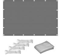 Voile d'ombrage carré imperméable, 2,5 x 3,9 m, résistant au vent et aux intempéries, avec corde gratuite, idéal pour piscine, garage, espaces extérieurs, solution d'ombrage gris clair