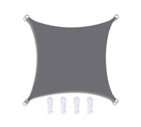 Voile d'ombrage carré imperméable à 95 % contre les rayons UV pour extérieur, terrasse, cour et fête Gris avec corde gratuite 2 x 2 m