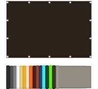 Voile d'ombrage carré imperméable en nylon avec œillets et corde pour terrasse, tonnelle, serre, pare-soleil extérieur marron, 5,1 x 3,9 m.