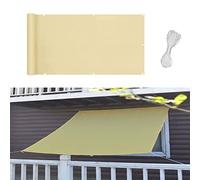 Voile d'ombrage carré imperméable et anti-UV pour voiture avec kit de fixation pour terrasse, extérieur, jardin, cour, 3,5 x 10 m, crème