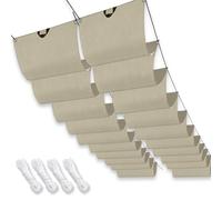 Voile d'ombrage Carrée 0.8 x 7.5 m Imperméable Anti-UV et Indéchirable, Protection Solaire, Coupe-Vent, Voile Rétractable Wave avec Œillets et Corde pour Jardins Gazebo, Kaki