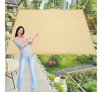 Voile d'ombrage Carrée 115 x 340 cm Rectangle, Protection des Rayons UV, Résistant, Tissu d'ombrage Multi Couleur et Taille pour Patio Jardin Terrasse Extérieur Balcon, Couleur Crème