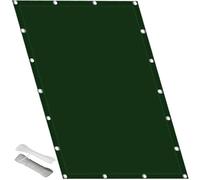 Voile d'ombrage Carrée 120 x 120 cm Voile Ombrage UV Protection Résistant Aux Déchirures, sans Perçage Coupe-Vent avec Cordes de Fixation pour Patio Terrasse Extérieur, Vert Foncé