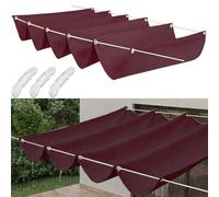 Voile d'ombrage Carrée 130 x 300 cm Imperméable Anti-UV et Indéchirable, Protection Solaire, Coupe-Vent, Voile Rétractable Wave avec Œillets et Corde pour Jardins Gazebo, Vin Rouge