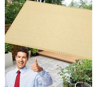 Voile d'ombrage Carrée 170 x 190 cm Coupe-Vent et Perméable à l'eau, Rectangle, Voiles Ombrages Multi Couleur et Taille pour Extérieur Jardin Terrass Balcon, Couleur Crème
