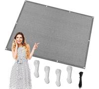 Voile d'ombrage Carrée 170 x 190 cm Rectangle HDPE Respirant, Protection UV, Filet d'ombrage Multi Couleur et Taille pour Extérieur Jardin Terrass Balcon, Gris Clair