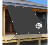 Voile d'ombrage carrée 2,5 x 6 m - Protection UV pour balcon et jardin - Avec corde et œillets - Idéal pour les plantes, fleurs, granges, niches - Gris foncé