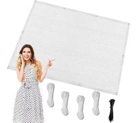 Voile d'ombrage Carrée 220 x 220 cm Rectangle HDPE Respirant, Protection UV, Filet d'ombrage Multi Couleur et Taille pour Extérieur Jardin Terrass Balcon, Blanc