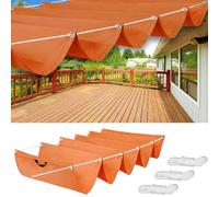 Voile d'ombrage Carrée 3.2 x 12 m Protéger du Soleil, Résistant à La Pluie, Anti-Déchirure, Anti-UV, Voile Solaire Pare-Soleil avec Œillets et Corde pour Jardins Gazebo, Orange