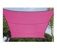 Perel Voile d'ombrage carrée 3,6 x 3,6 m polyester 160 g/m² 4 anneaux inox imperméable fuchsia