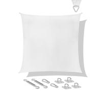 Voile d'ombrage carrée - 360x360 cm - blanc | kit inox inclus