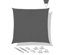 Voile d'ombrage carrée - 360x360 cm - gris | kit inox inclus