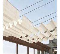 Voile d'ombrage Carrée 4 x 8.2 m Protéger du Soleil, Résistant à La Pluie, Anti-Déchirure, Anti-UV, Imperméable Bâche Dombrage avec Œillets et Corde pour Jardins Gazebo, Blanc cassé