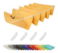 Voile d'ombrage Carrée 70 x 270 cm Protection Solaire Imperméable, Résistant Aux UV, Réglable, Remplacement Voile Rétractable Wave avec Œillets et Corde pour Jardins Gazebo, Or