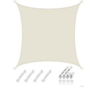 Voile d'Ombrage Carrée Étanche - AMANKA - 2x2 m - Protection UPF 50+ - Fixation Acier Inox