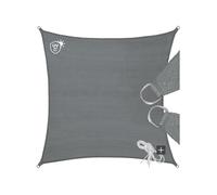 TOILE SOLAIRE - TECTAKE - Voile d'ombrage carrée avec une protection UV 50+ Cordes de tension comprises 5,4x5,4m - Gris